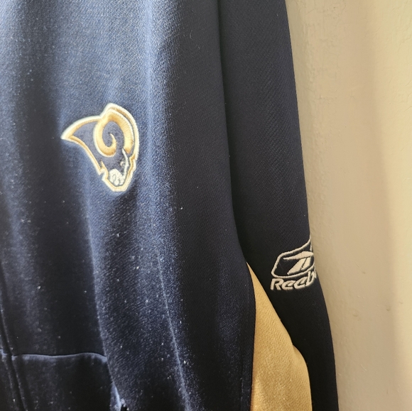NFL St Louis Rams Reebok Sport Jacket with pockets Large Navy Gold L - Picture 4 of 7
